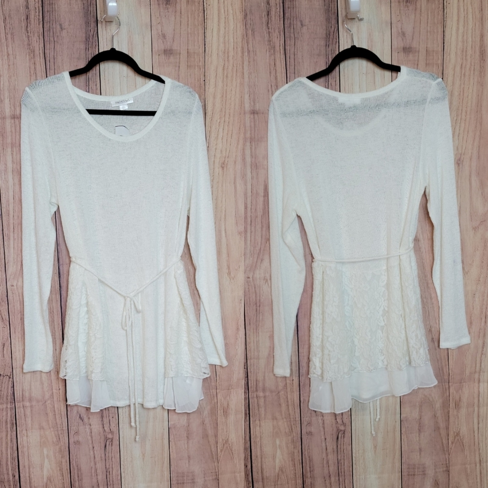 Nwot Motherhood Maternity Cream Lace Sweater, Sz L